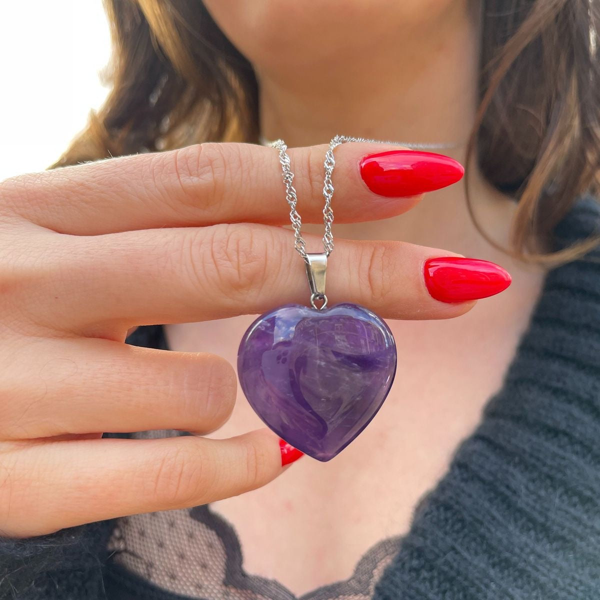 Amethyst Heart Pendant